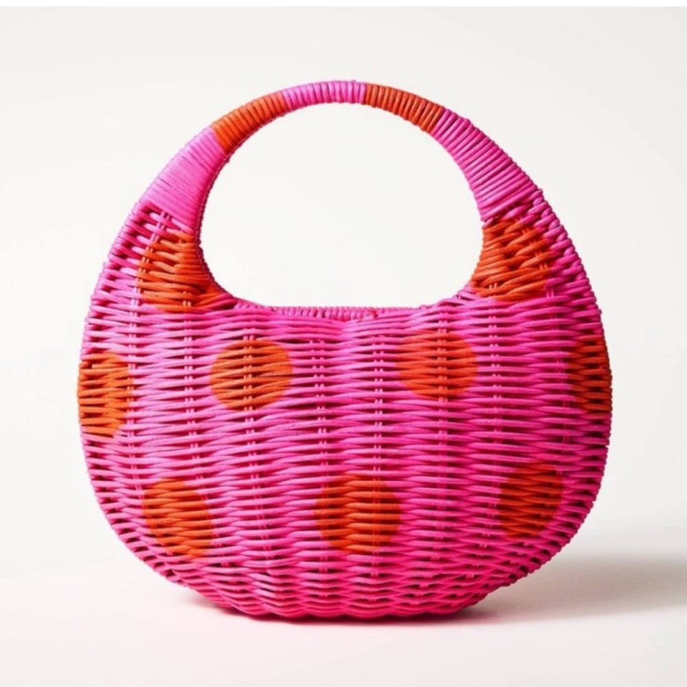 NWT Polka Dot Wicker Crescent Bag - kate spade new york x Target Pink/Red